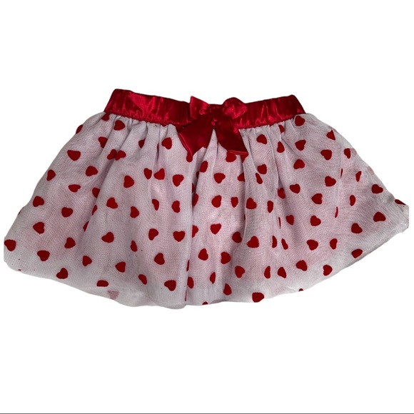 Koala Kids - white skirt, sheen white top layer with red hearts, flexible, 9m - Picture 1 of 6